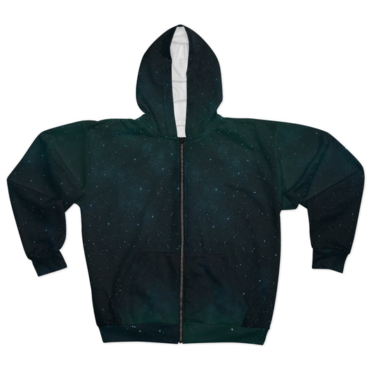 Cosmic Galaxy Zip Hoodie 🌌 | Space Print Unisex Hoodie